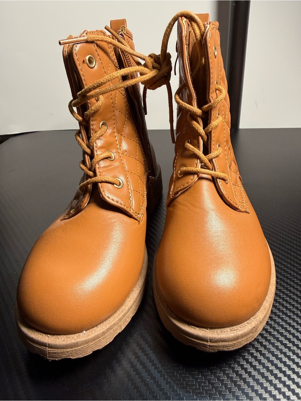 Men's Tan Lace-Up Work Boots